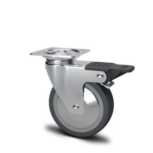 Roue / roulette industrielle 2FRX CG — Inox — Rhône Élastomères