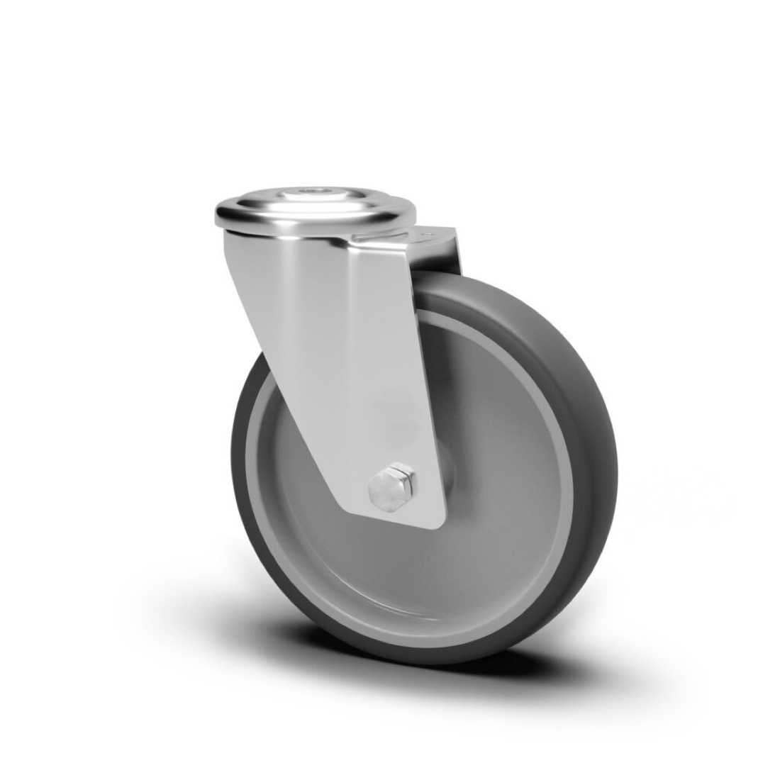 Roue / roulette industrielle 2PVOX.CG S85L — Inox — Rhône Élastomères