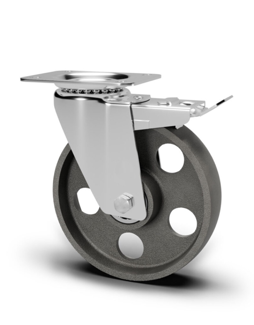 Roue / roulette industrielle 2PVS.FO L — Fonte — Rhône Élastomères
