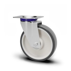 Roue / roulette industrielle 2PVX.NP S80L — Inox — Rhône Élastomères
