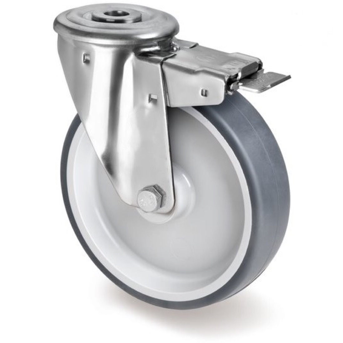 Roue / roulette industrielle 9FROX.CG S85BX — Inox — Rhône Élastomères