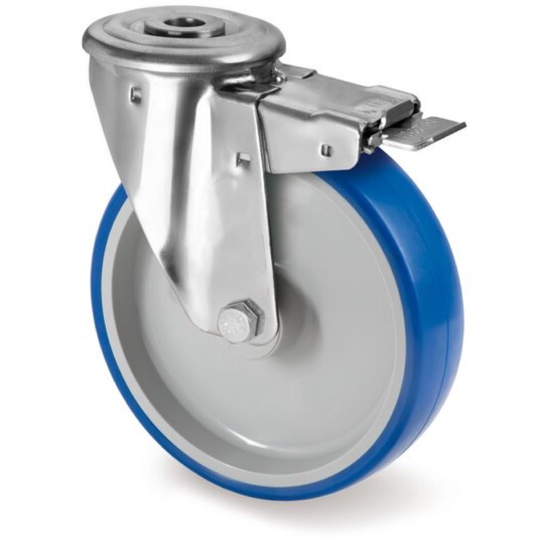Roue / roulette industrielle 9FROX.NP S85L — Inox — Rhône Élastomères