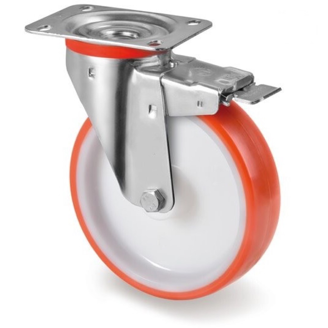 Roue / roulette industrielle 9FRX.NP L — Inox — Rhône Élastomères
