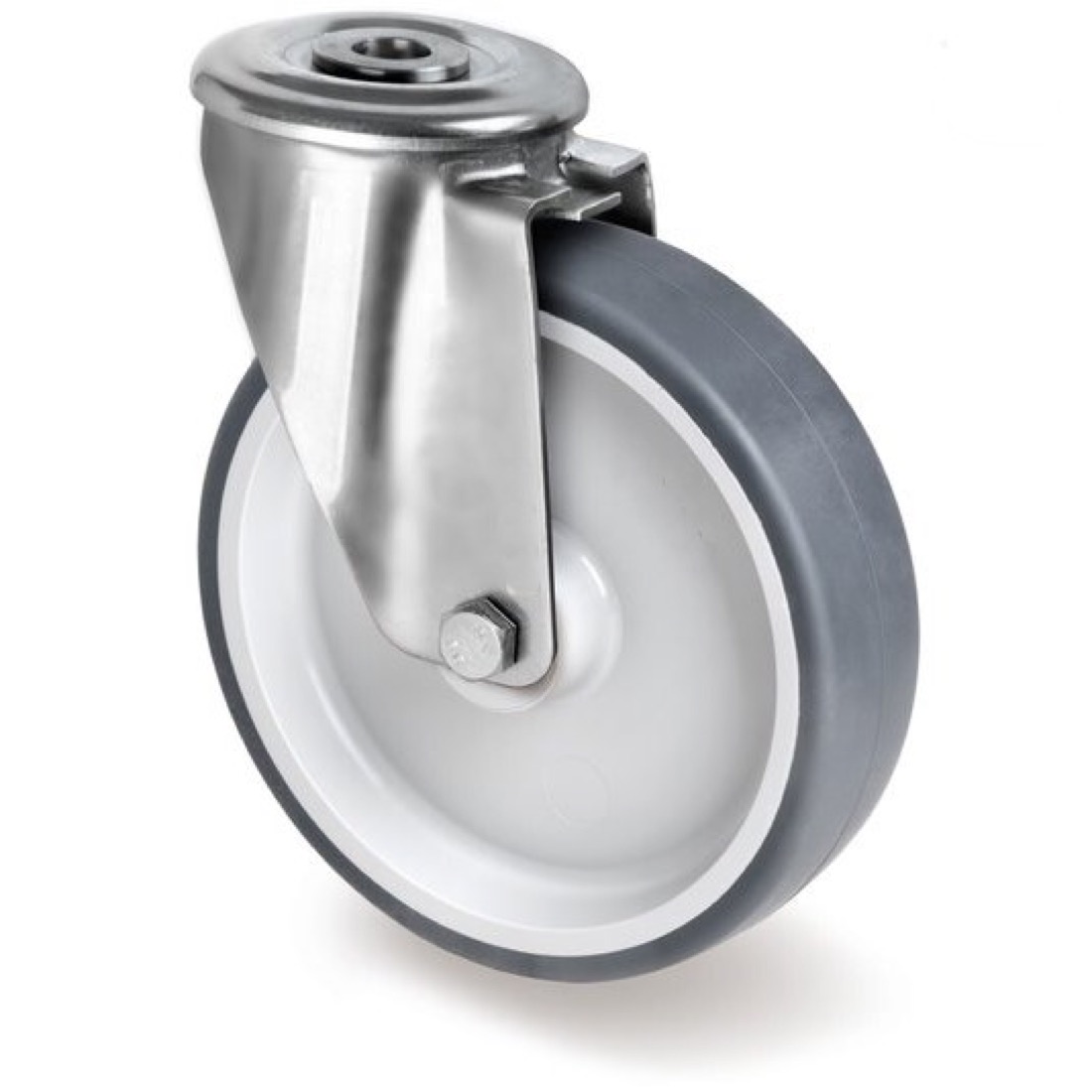 Roue / roulette industrielle 9PVOX.CG S85L — Inox — Rhône Élastomères