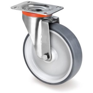 Roue / roulette industrielle 9PVX.CG S85RX — Inox — Rhône Élastomères