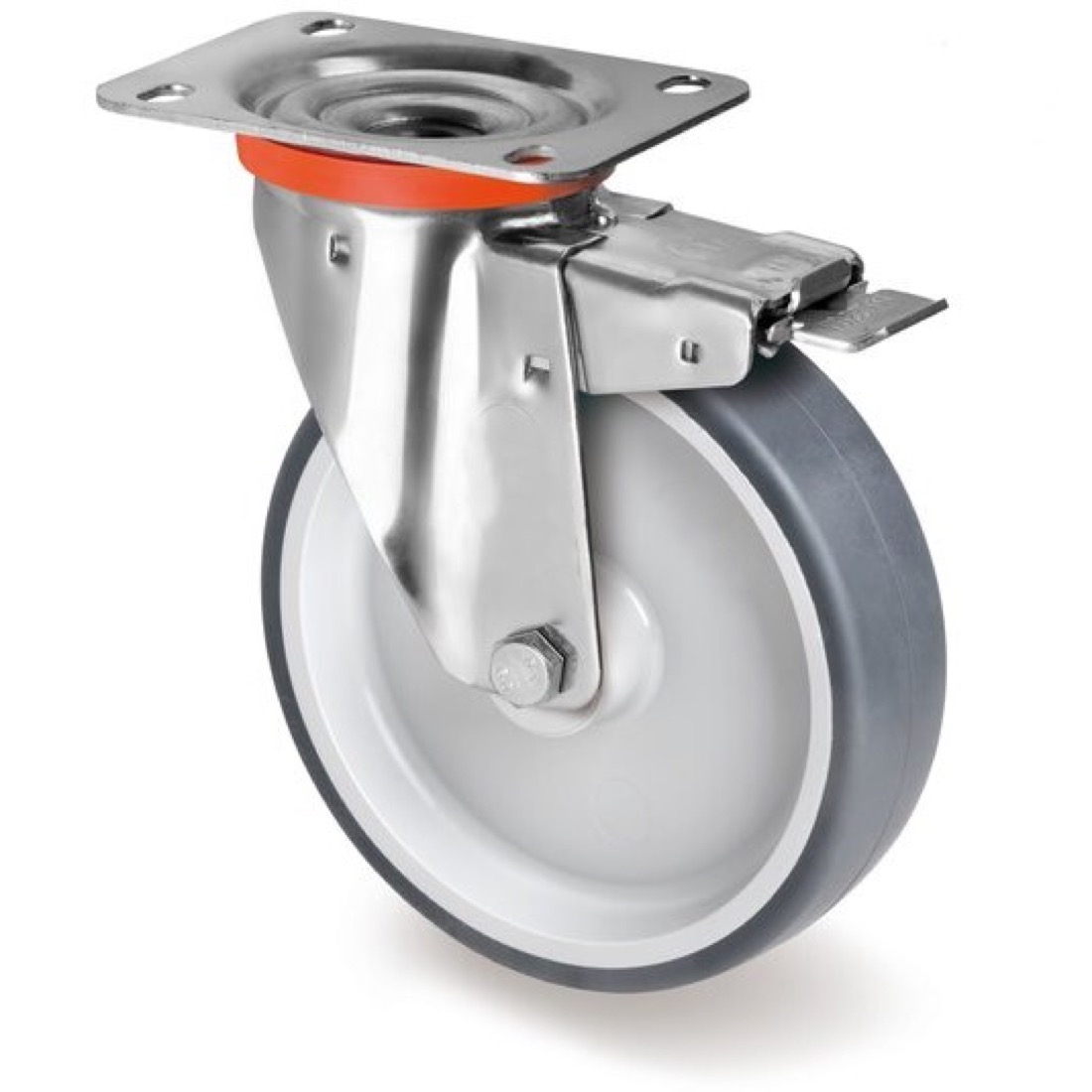 Roue / roulette industrielle FRX.CG S85BX — Inox — Rhône Élastomères