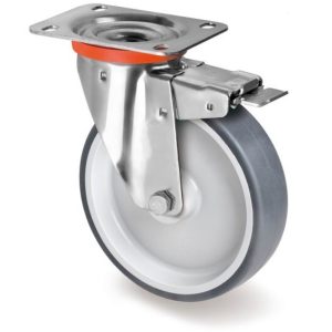 Roue / roulette industrielle FRX.CG S85L — Inox — Rhône Élastomères