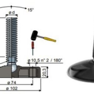 Roue / roulette industrielle PA193 — Accessoires pa — Rhône Élastomères